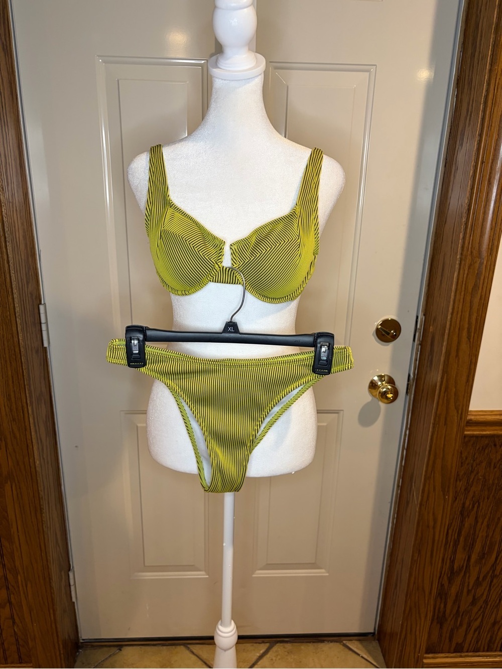 Ribbed Olive Green Bikini Set Size Small